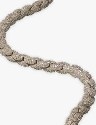 GLD Reptile 14ct White-Gold Plated And Pavé Cubic-Zirconia Link Chain - 9in detail 3