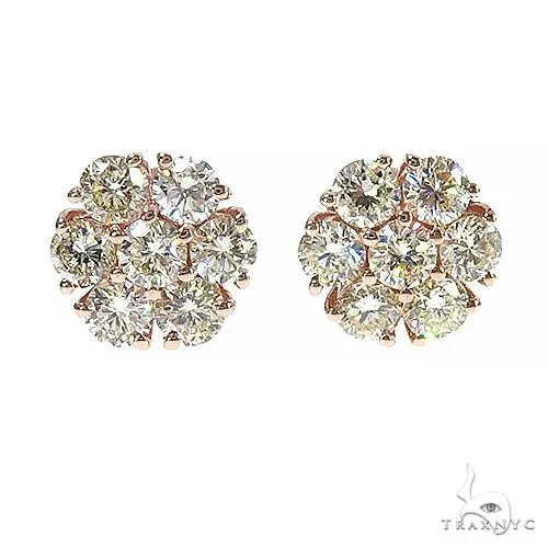 RINA - For Him FACTORY 14K Gold Diamond Flower Earrings 66998 in Rose Gold – Earrings