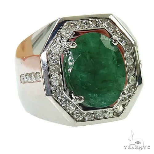 MARYAM - For Him SILVER Verdant Valor Men's Emerald Ring .925 Silver 69621 in 10 – Ring