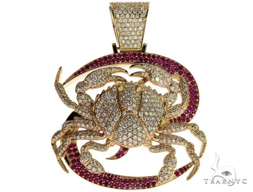 RINA - For Him FACTORY 14K Yellow Gold Prong Diamond Crab Pendant 63094 in Rose Gold – Pendant