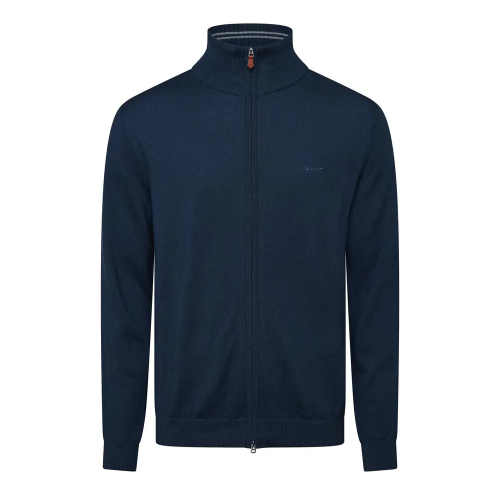 Gant Men's Extrafine Merino Wool Zip Cardigan