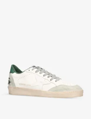 GOLDEN GOOSE Ballstar logo-print leather low-top trainers - 5 in GREEN OTH, additional product view 3