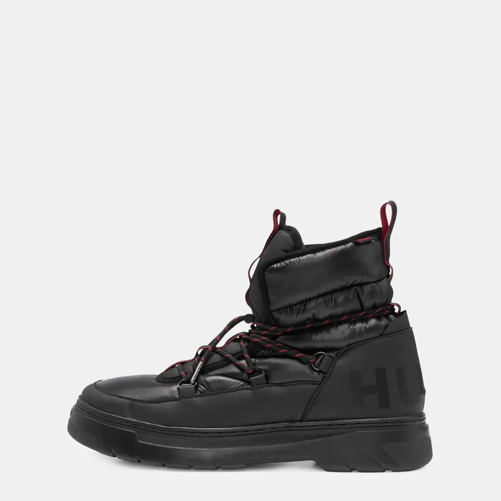 Hugo Men's Urian Halb Hlmx Flat Ankle Boots in Black, additional product view 2