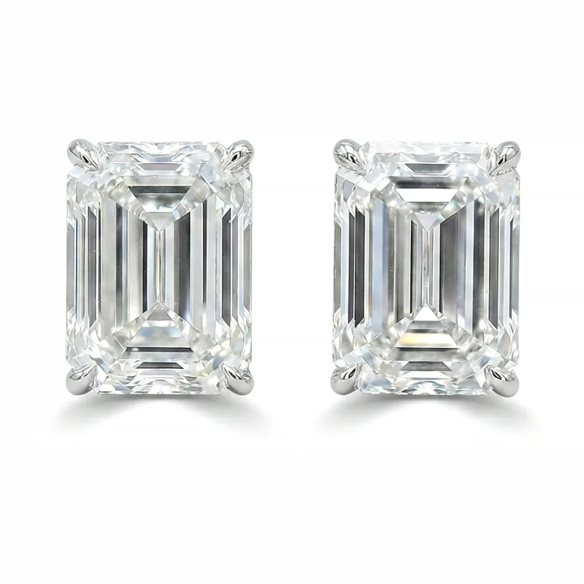 ANNA - EVOLVD DIAMOND 3 Ctw Emerald-Cut Diamond Studs (Lab) 71334 in White Gold – Earrings