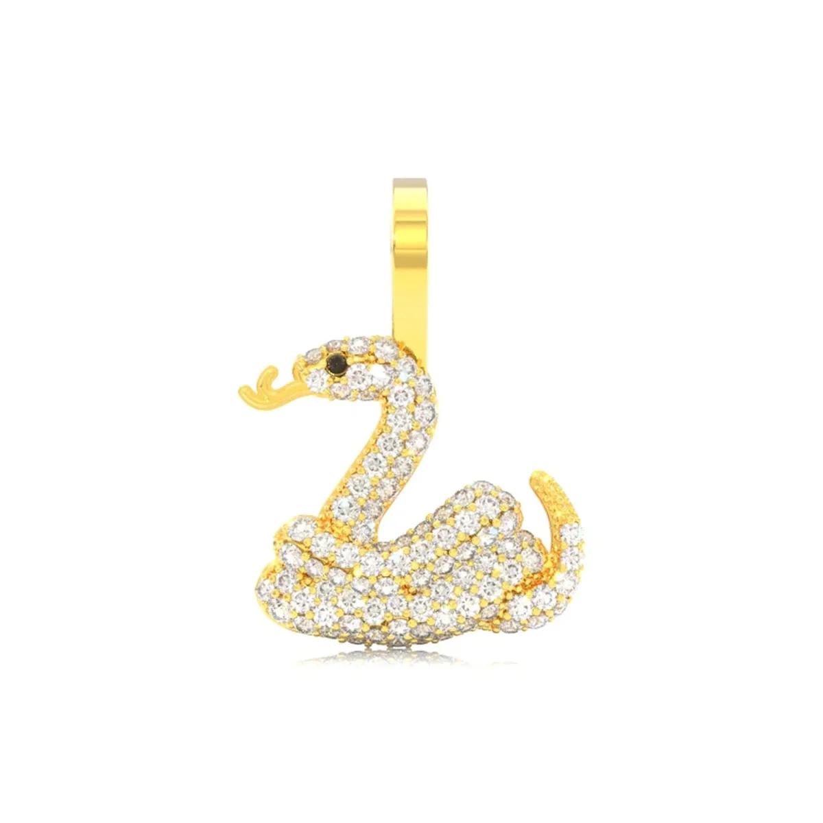 For Him Snake Emoji Diamond Pendant in Yellow Gold / Natural Diamond – Pendant