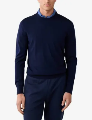 HACKETT Crewneck Regular-Fit Merino-Wool Jumper detail 3