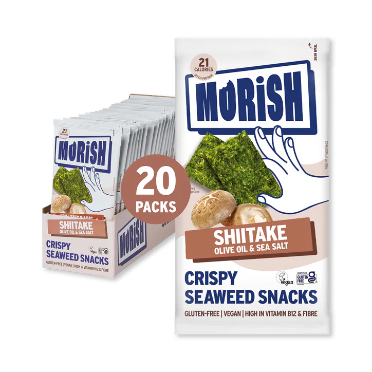 Morish Snacks Crispy Shiitake Seaweed Snacks 20x4g – Food & Drink > Healthier Snacking > Savoury Snacks