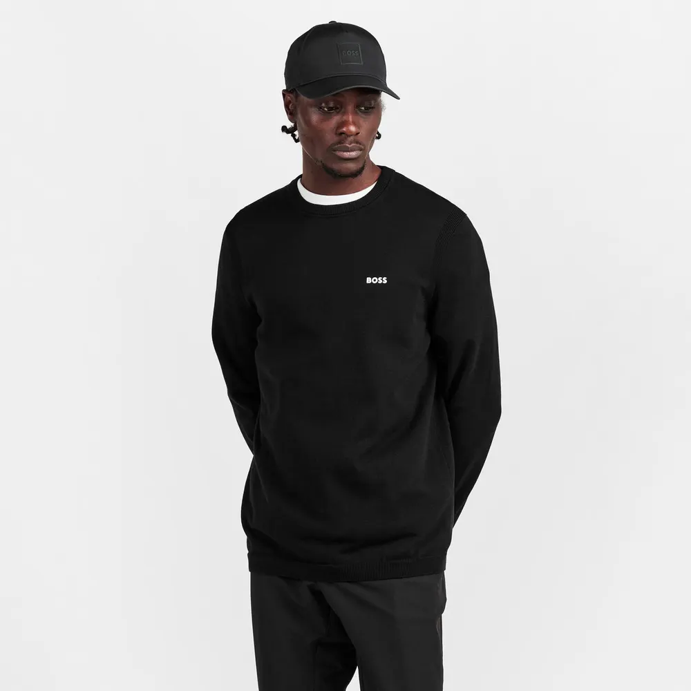 Boss Mens BOSS GREEN Crew Neck Jumper with Logo Detail detail 3