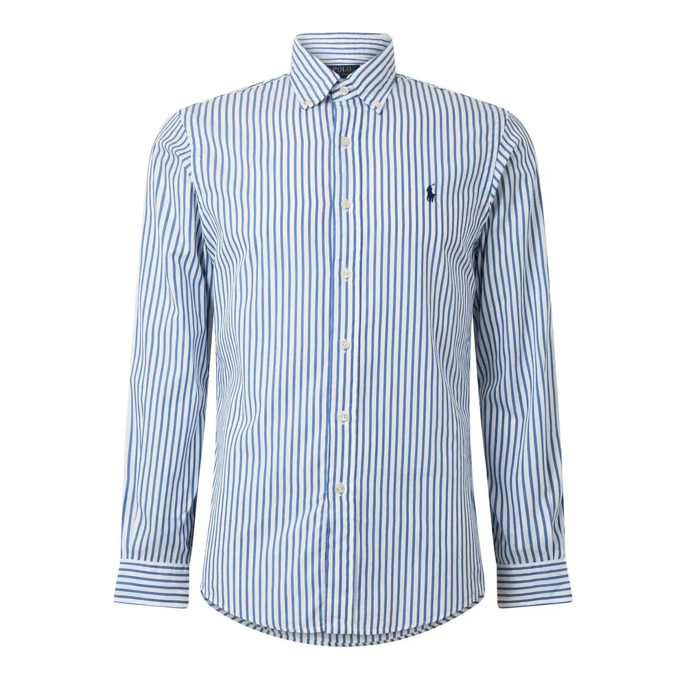 Polo Ralph Lauren Polo Strp Broadcloth Sn99 in White Blue – Clothing