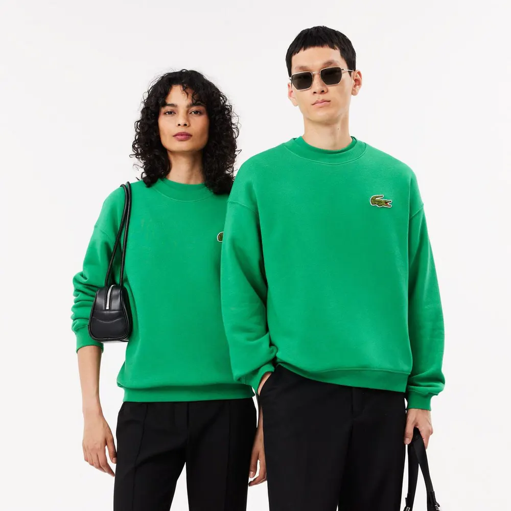 Lacoste Loose Fit Badge Accent Fleece Sweatshirt
