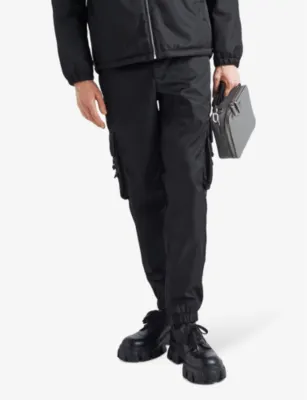 PRADA Re-Nylon buckle-embellished tapered slim-fit nylon trousers detail 3