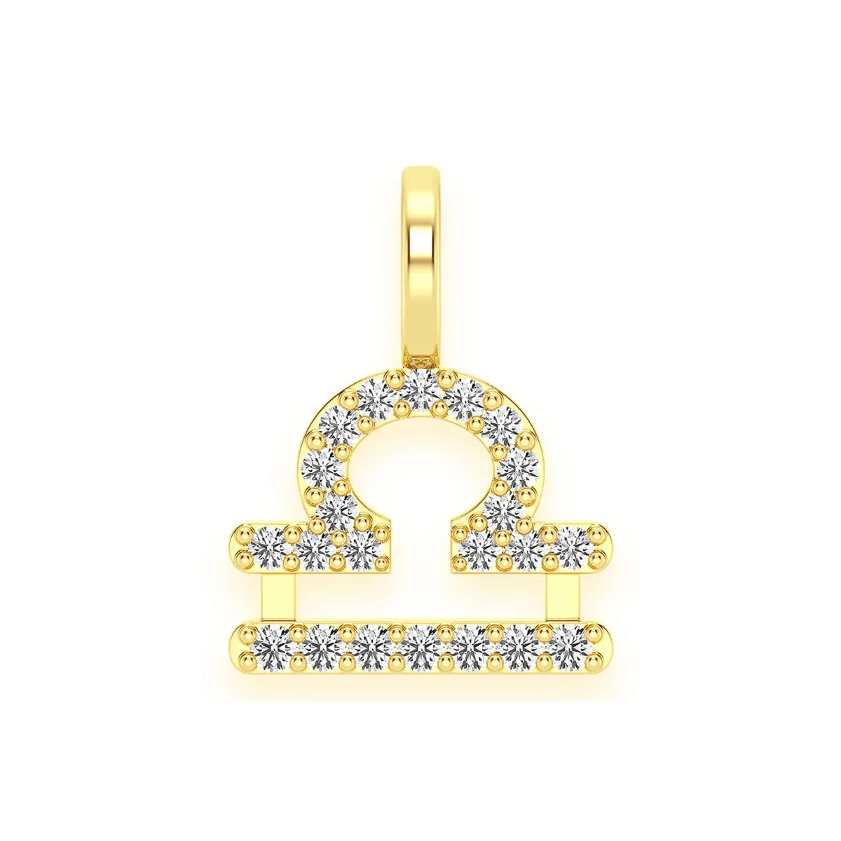 For Him Astrology Zodiac Diamond Pendant in Libra / Yellow Gold / Natural Diamond – Pendant