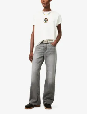TWOJEYS Axis Logo-Print Cotton T-Shirt in WHITE, additional product view 2