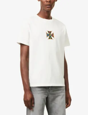 TWOJEYS Axis Logo-Print Cotton T-Shirt in WHITE, additional product view 3