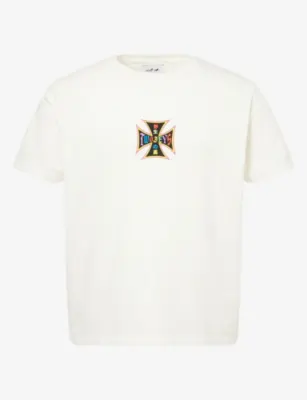 TWOJEYS Axis Logo-Print Cotton T-Shirt in WHITE – Mens | Tops & t-shirts | T-Shirts | Printed T-Shirts