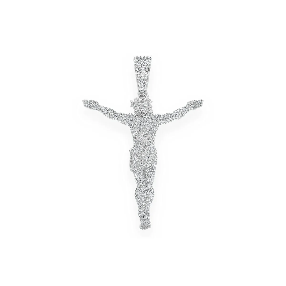 For Him Jesus Crucifix Diamond Pendant in 3.30ctw / White Gold / Natural Diamond – Pendant