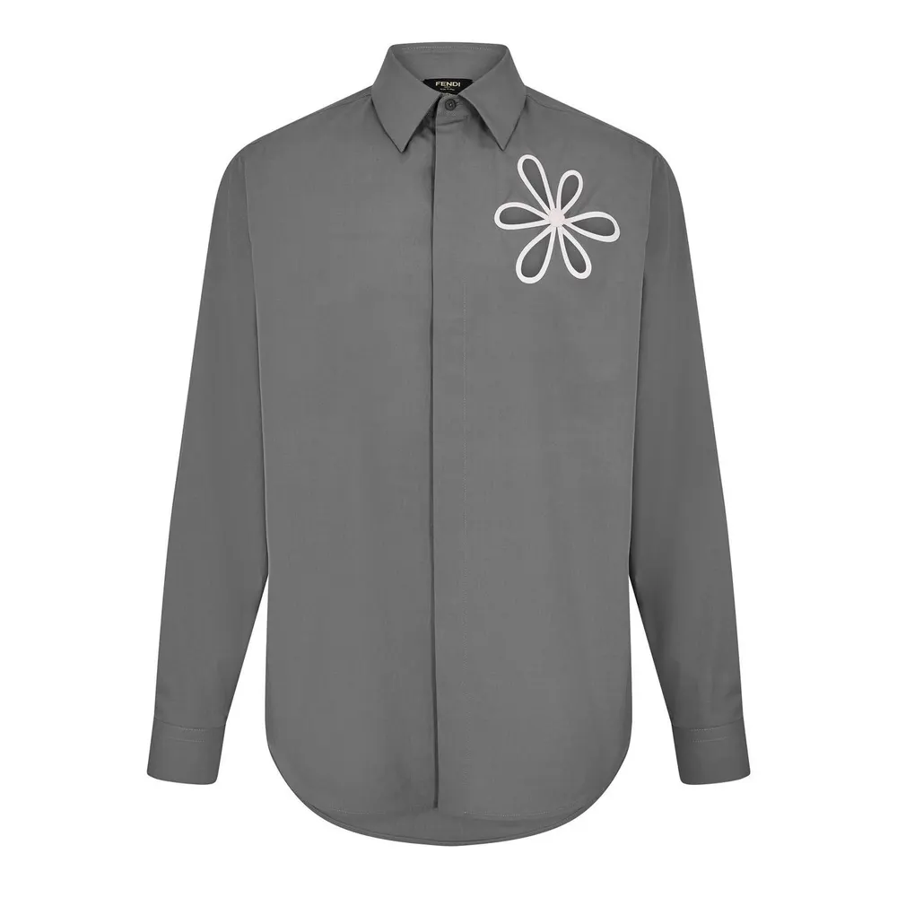 Fendi Men's Long Sleeve Patterned Shirt