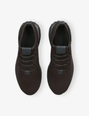 TODS Run 63K Calzino Knitted and Leather Trainers - EUR 46 / 12 UK MEN in Dark Brown, additional product view 2
