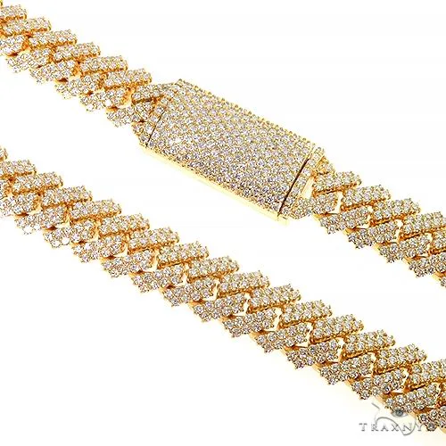 AHMED - MOON JEWELRY Prong Set Diamond Cuban Chain 66849 in Rose – Chain