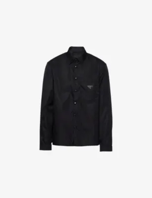 PRADA Re-Nylon Logo-Plaque Woven Shirt