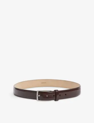 SANDRO Glazed leather belt - 36