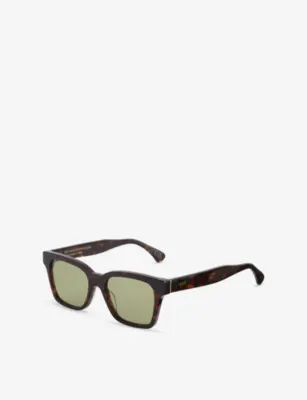 RETROSUPERFUTURE America 3627 Green Rectangular-Frame Acetate Sunglasses detail 3