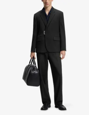 HUGO Slim-Fit Metal-Buckle Woven Blazer detail 2