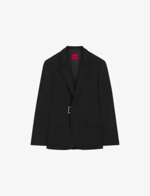 HUGO Slim-Fit Metal-Buckle Woven Blazer