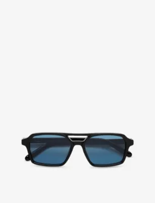 RETRO SUPER FUTURE Maison Margiela Lunettes 7 Noir Azure Irregular-Frame Acetate Sunglasses