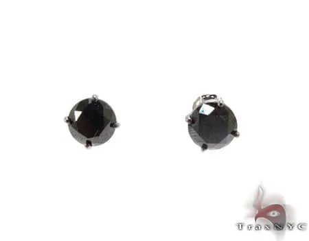 RINA - For Him FACTORY Royal Black Diamond Earrings 4 10730 in Rose Gold / 6 mm wide, 16 mm long – Earrings