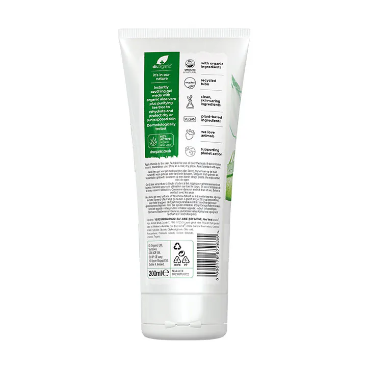 Dr Organic Aloe Vera Gel with Tea Tree 200ml detail 2