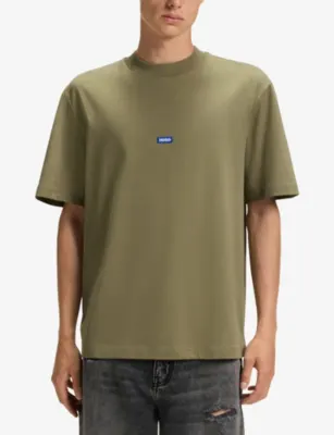 HUGO Brand-Print Short-Sleeve Cotton T-Shirt detail 3