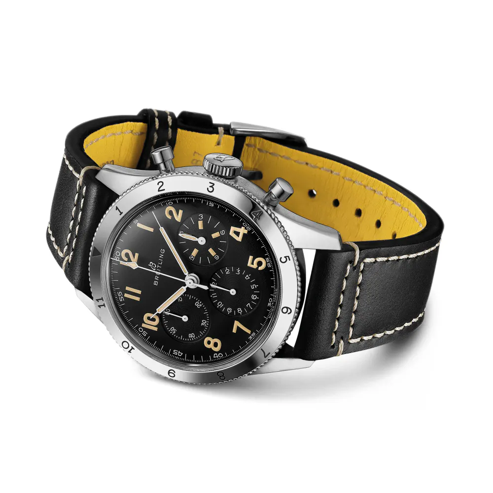 Breitling AVI Ref. 765 1953 Re-Edition Stainless Steel Watch in Black, additional product view 3