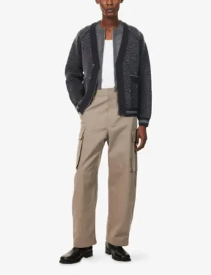 CRAIG GREEN Blanket Layered Wool-Blend Bomber Jacket in NAVY, additional product view 2