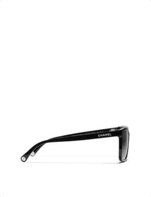 CHANEL CH5551U Rectangular-Frame Acetate Sunglasses detail 2