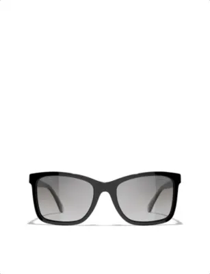 CHANEL CH5551U Rectangular-Frame Acetate Sunglasses