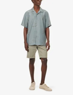 CORNELIANI Floral-Print Short-Sleeve Silk Shirt detail 2