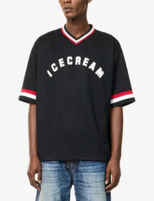 ICECREAM College Contrast-Stripe Jersey Top detail 3