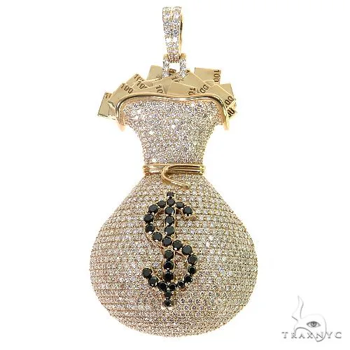 RINA - For Him CUSTOM Large Money Bag Diamond Pendant 68663 in Rose Gold – Pendant