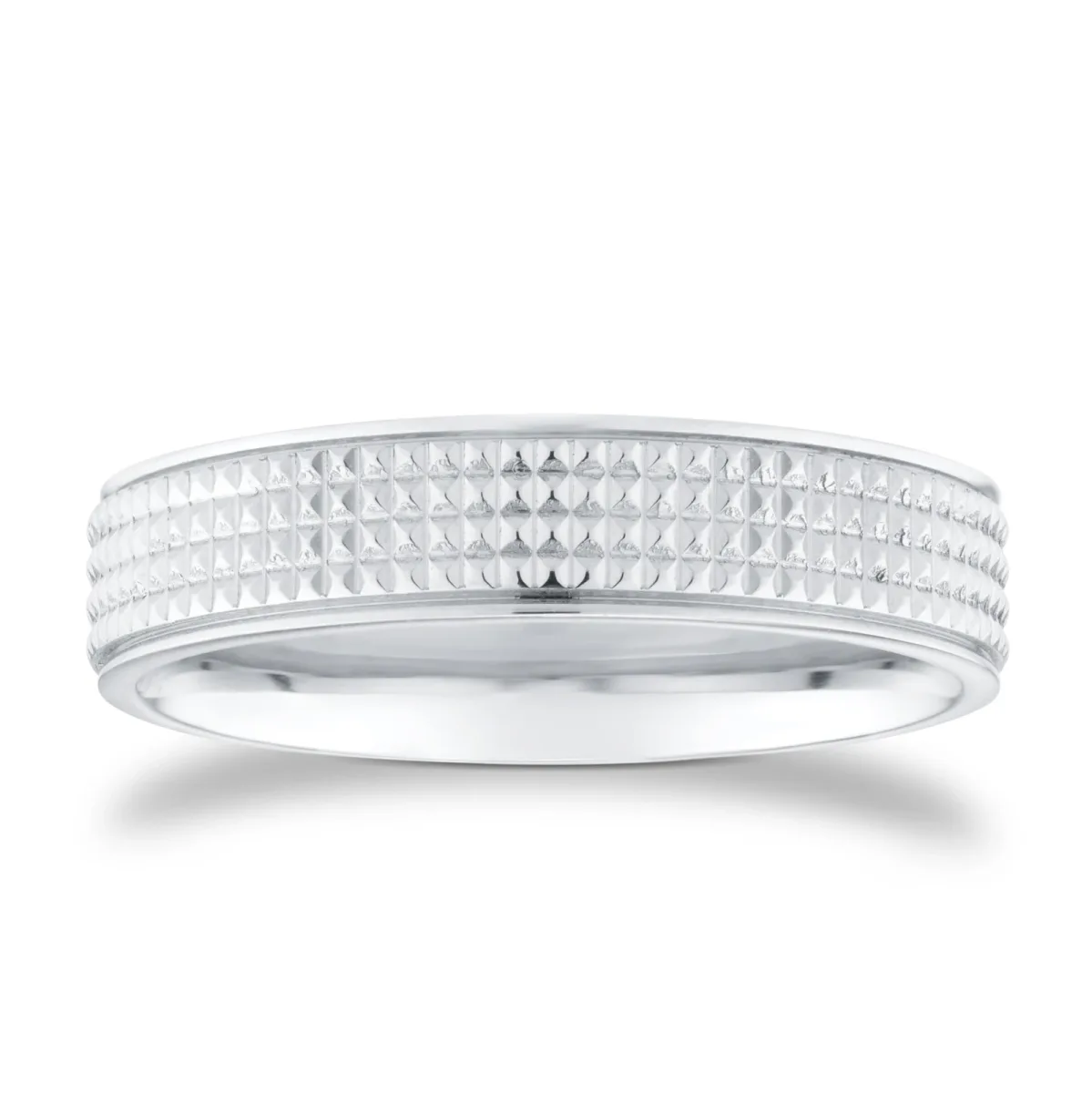 For Him Platinum 5mm Fancy Pattern Wedding Ring