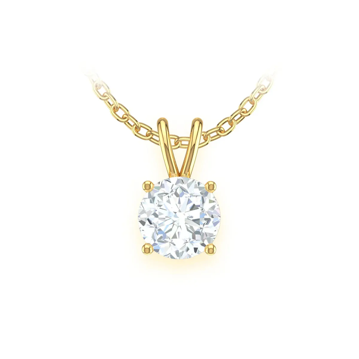 For Him Round Solitaire Diamond Pendant in 0.25ctw / Rose Gold / Natural Diamond – Pendant