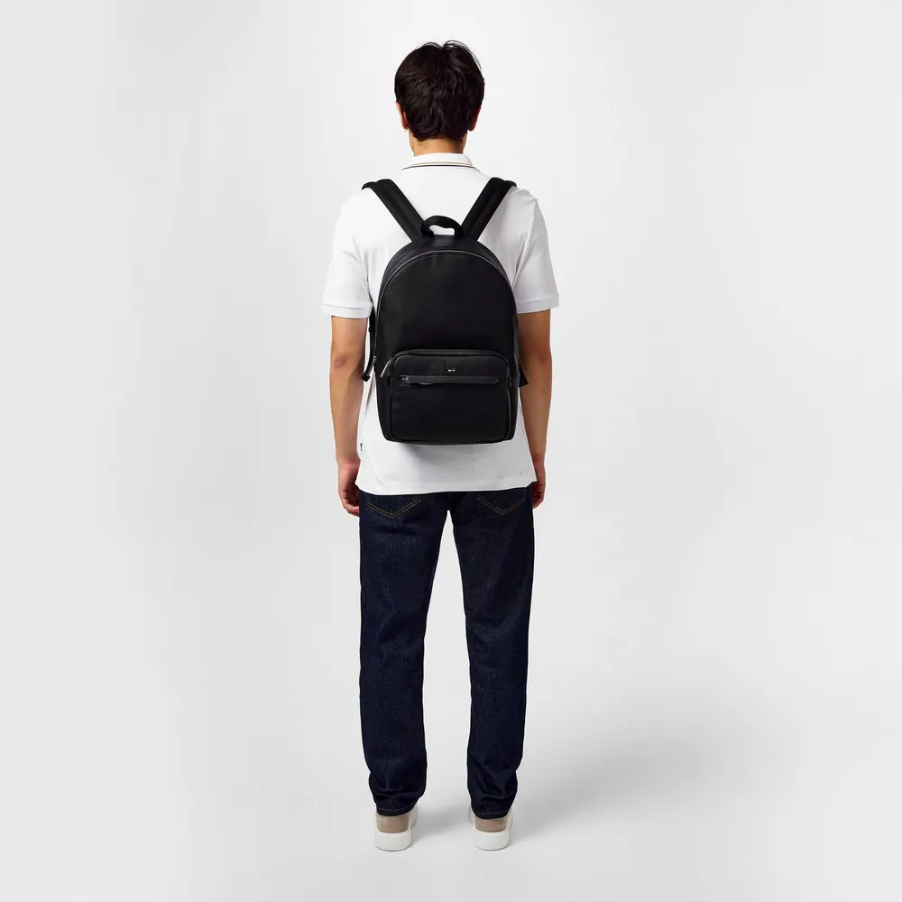 Boss Mens BOSS Durable Textured Leather Backpack with Logo Detail (Ray) detail 2
