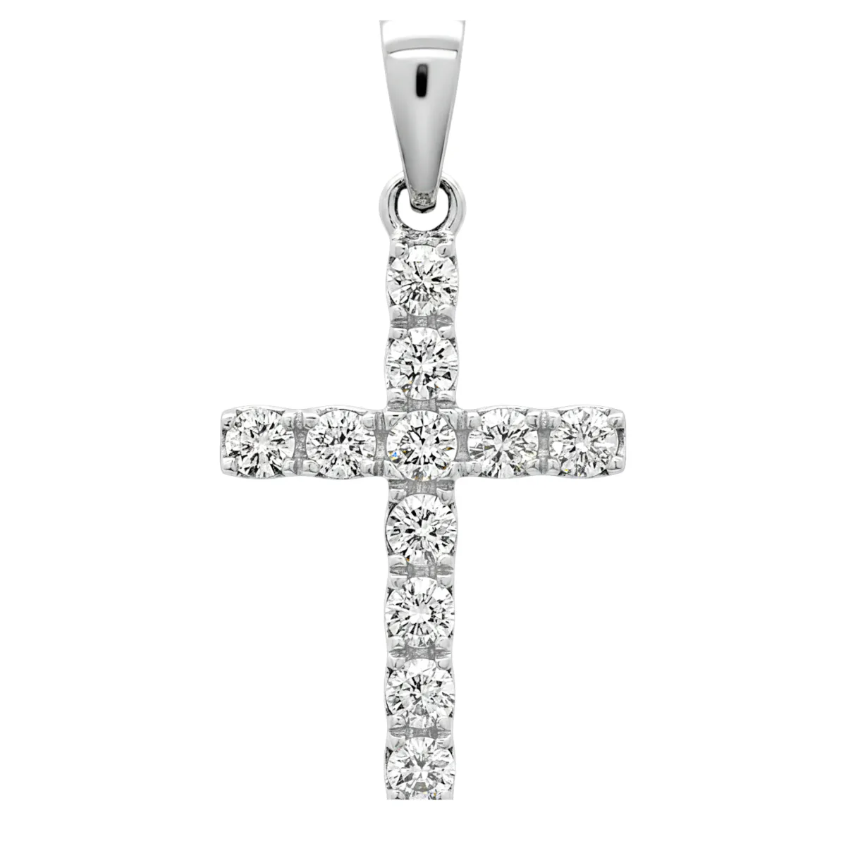 ANNA - CONSCIOUS DIAMONDS 14K Gold Mini Diamond Cross 65967 in White Gold – Pendant
