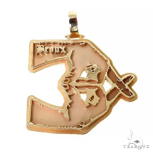 RINA - For Him CUSTOM 14K Gold Bronx Pendant 67394 in Rose Gold – Pendant