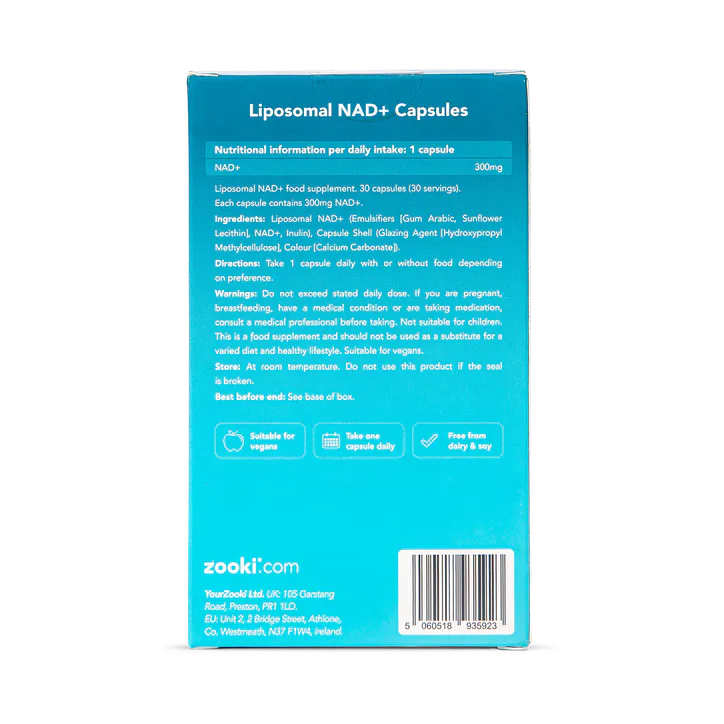 Zooki Liposomal NAD+ 300mg Capsules - 30 Day Supply 30 Capsules detail 2