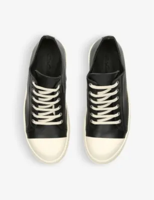 RICK OWENS Classic toe-cap leather low-top trainers - EUR 44 / 10 UK MEN detail 2