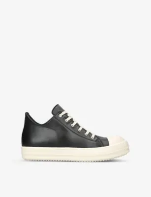 RICK OWENS Classic toe-cap leather low-top trainers - EUR 44 / 10 UK MEN