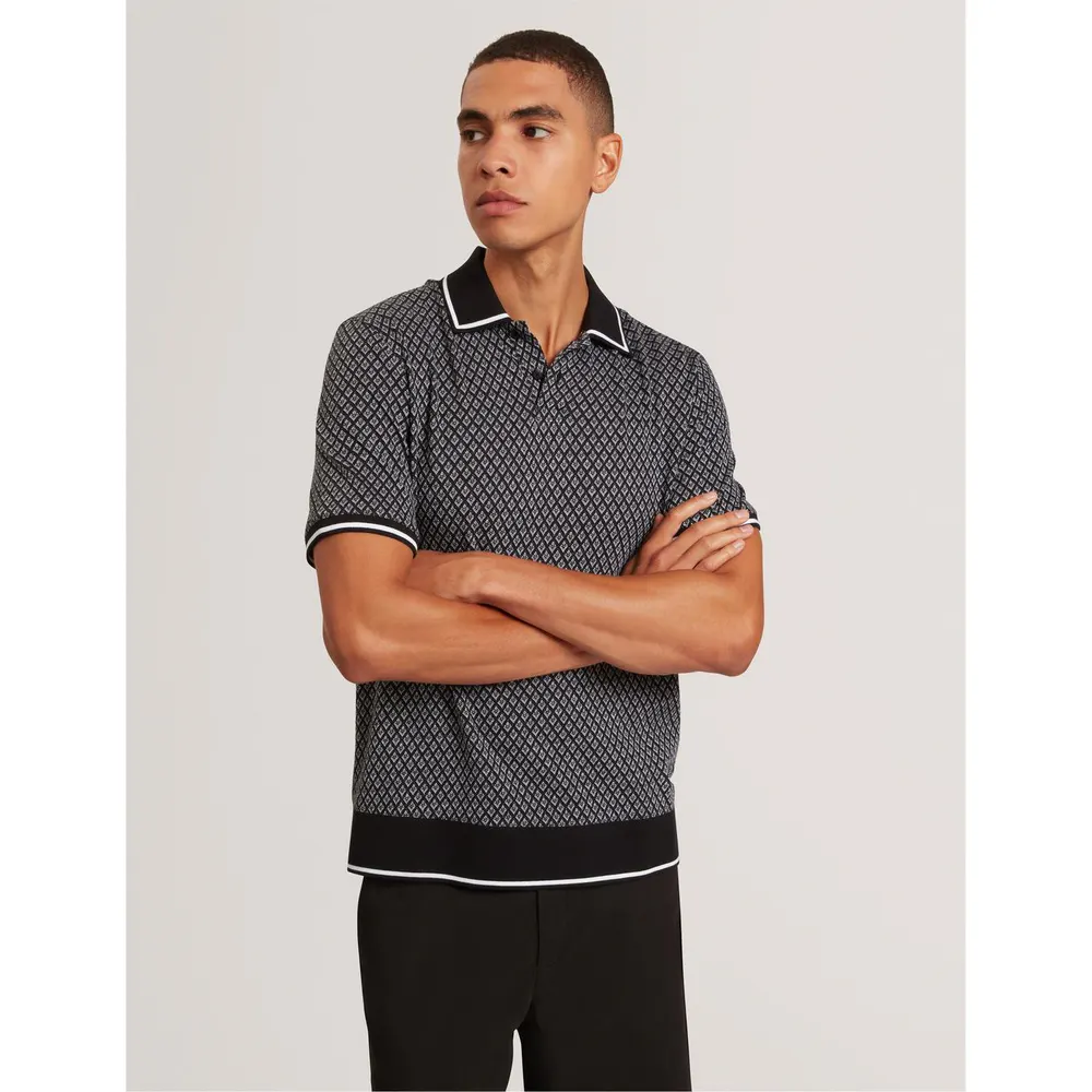 Ted Baker Men's Texture Short Sleeve Polo Shirt detail 3