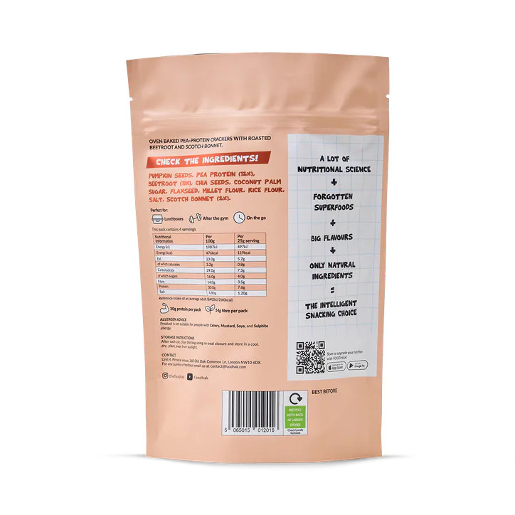FOODHAK Sweet Chilli Beetroot Protein Crackers detail 2