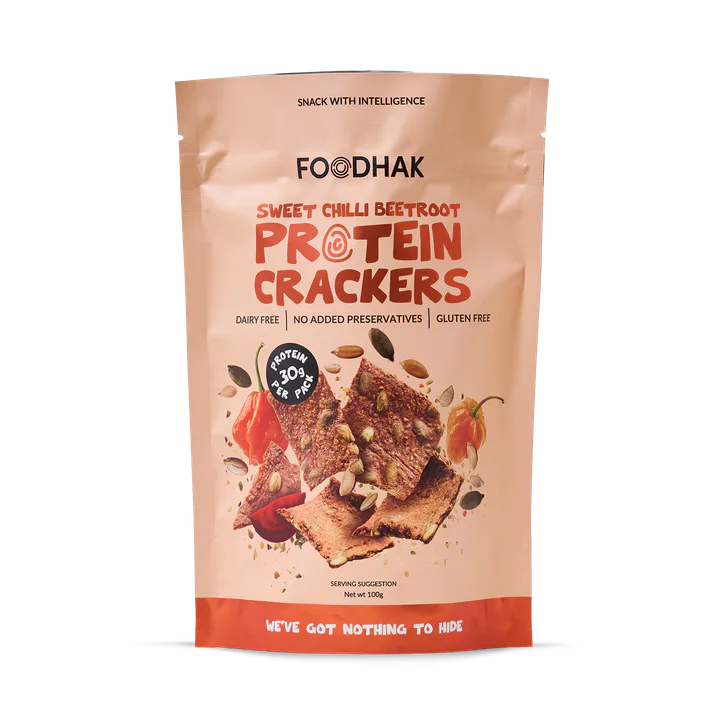 FOODHAK Sweet Chilli Beetroot Protein Crackers